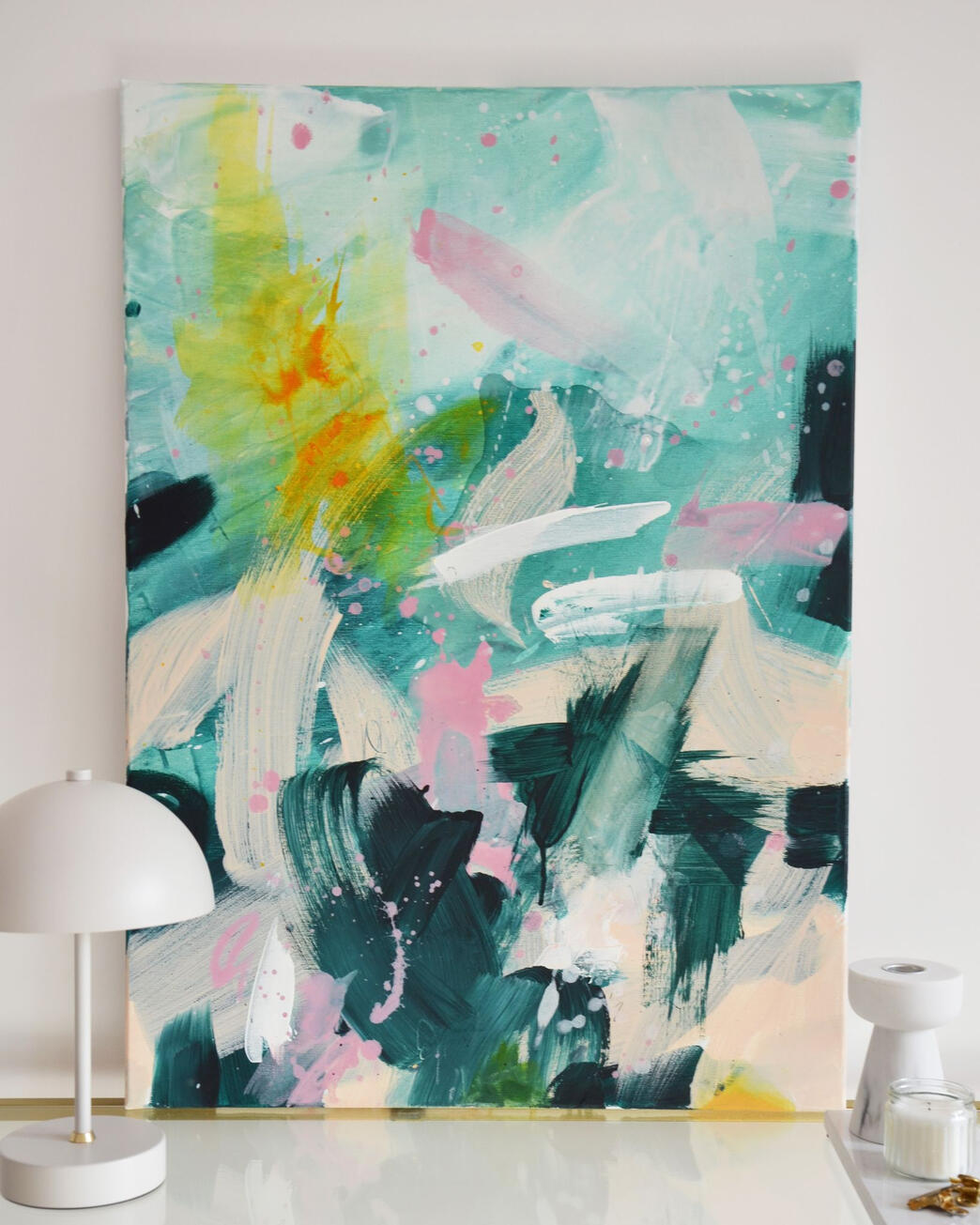 #017, 50x70cm, akryl i pastel na płótnie bawełnianym